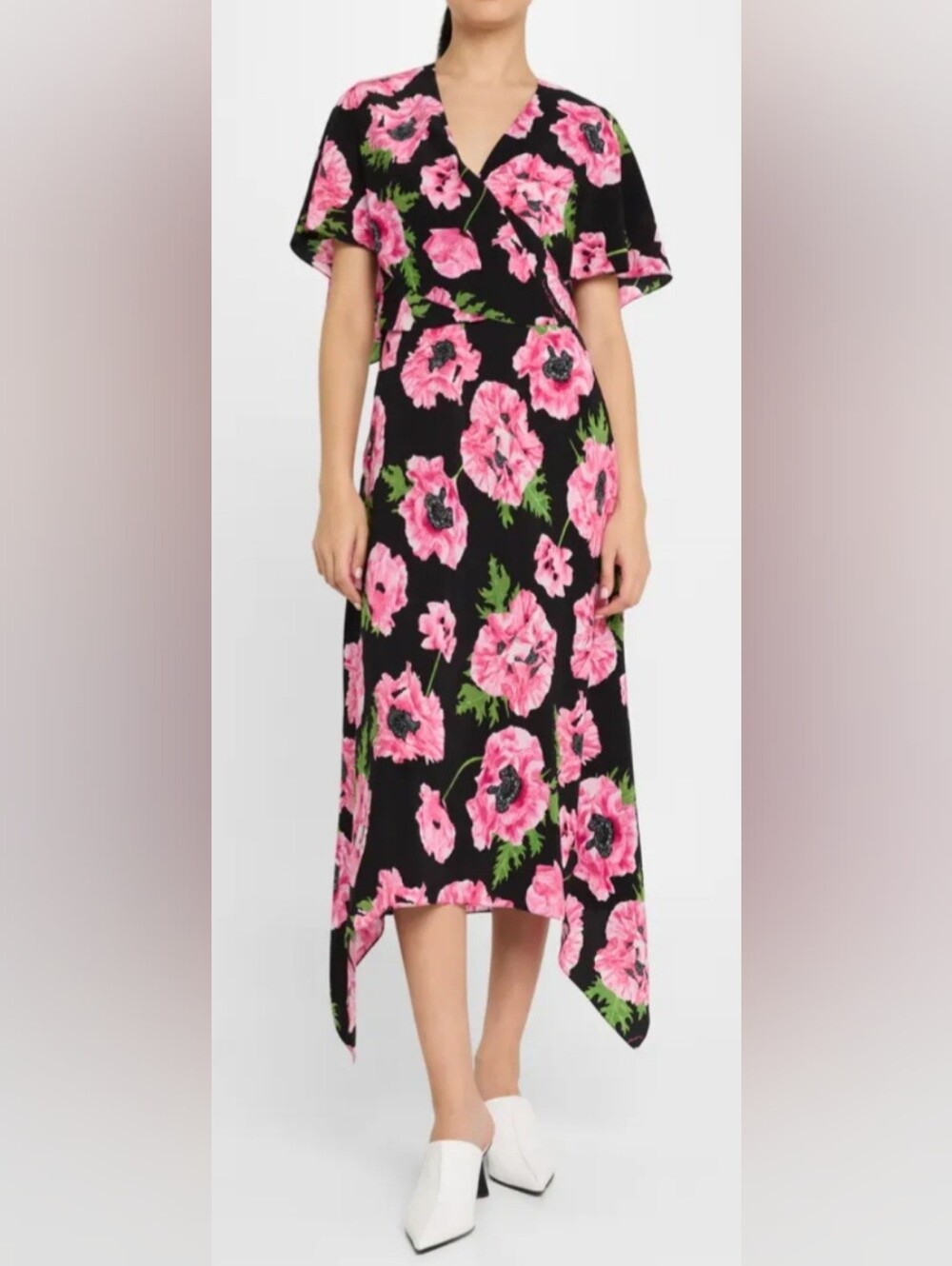 Stella McCartney  Floral Print  Asymmetric Midi Dress Size 46